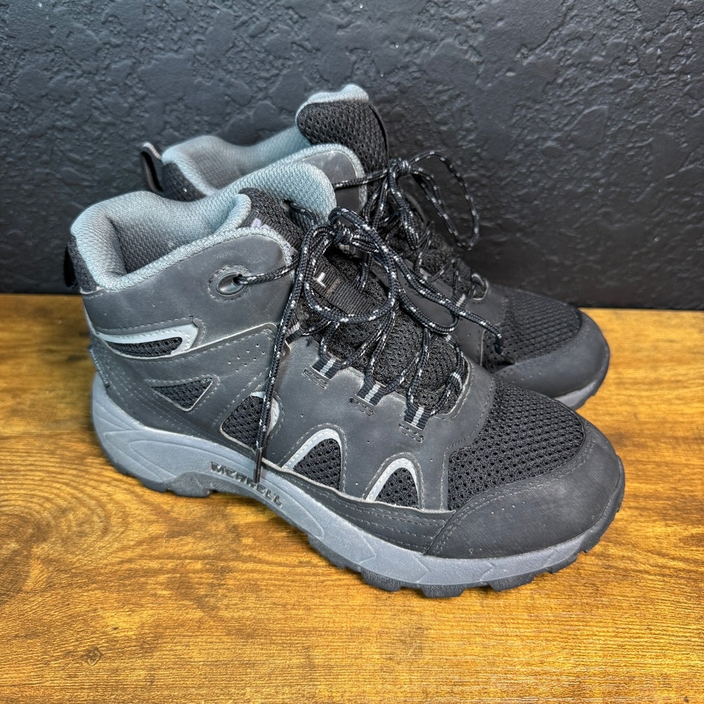 Merrell Oakcreek Mid MK265426 Black Grey Textile Waterproof Hiking Boots Kids 3M